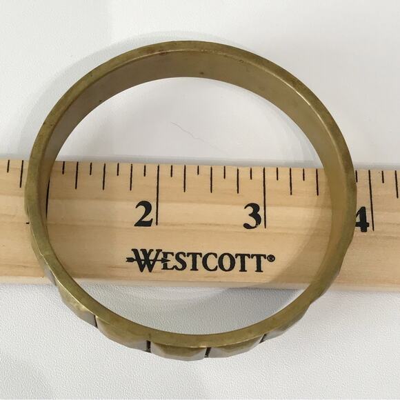 Vintage Brass Hand Crafted Mother of Pearl Inlay Bangles Bracelet Set Lot of 3 - Picture 15 of 16